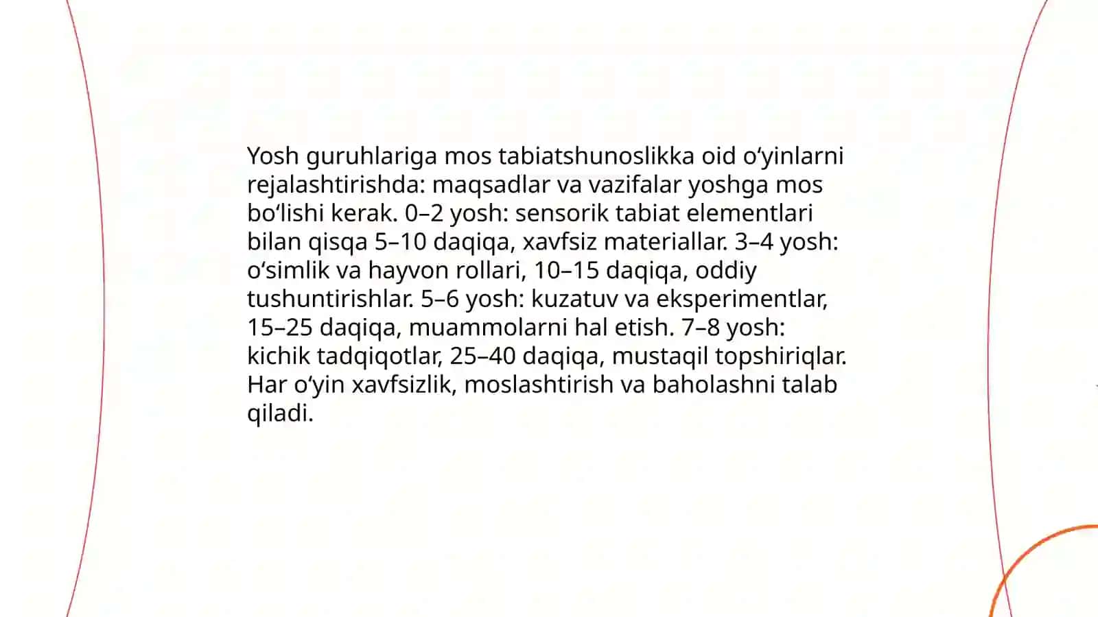Tabiatshunoslikka oid oʻyinlarni rejalashtirish 4