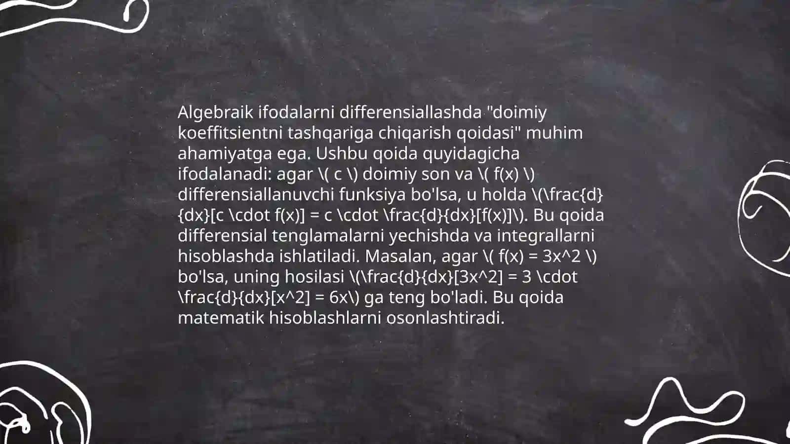 Integrallar jadvali. Integrallashning eng sodda qoidalari 4