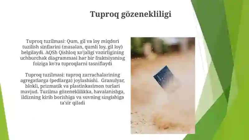 Tuproq va uning tabiiy xususiyatlari 4
