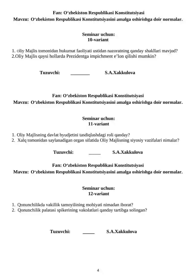 O‘zbekiston Respublikasi Konstitutsiyasi 4