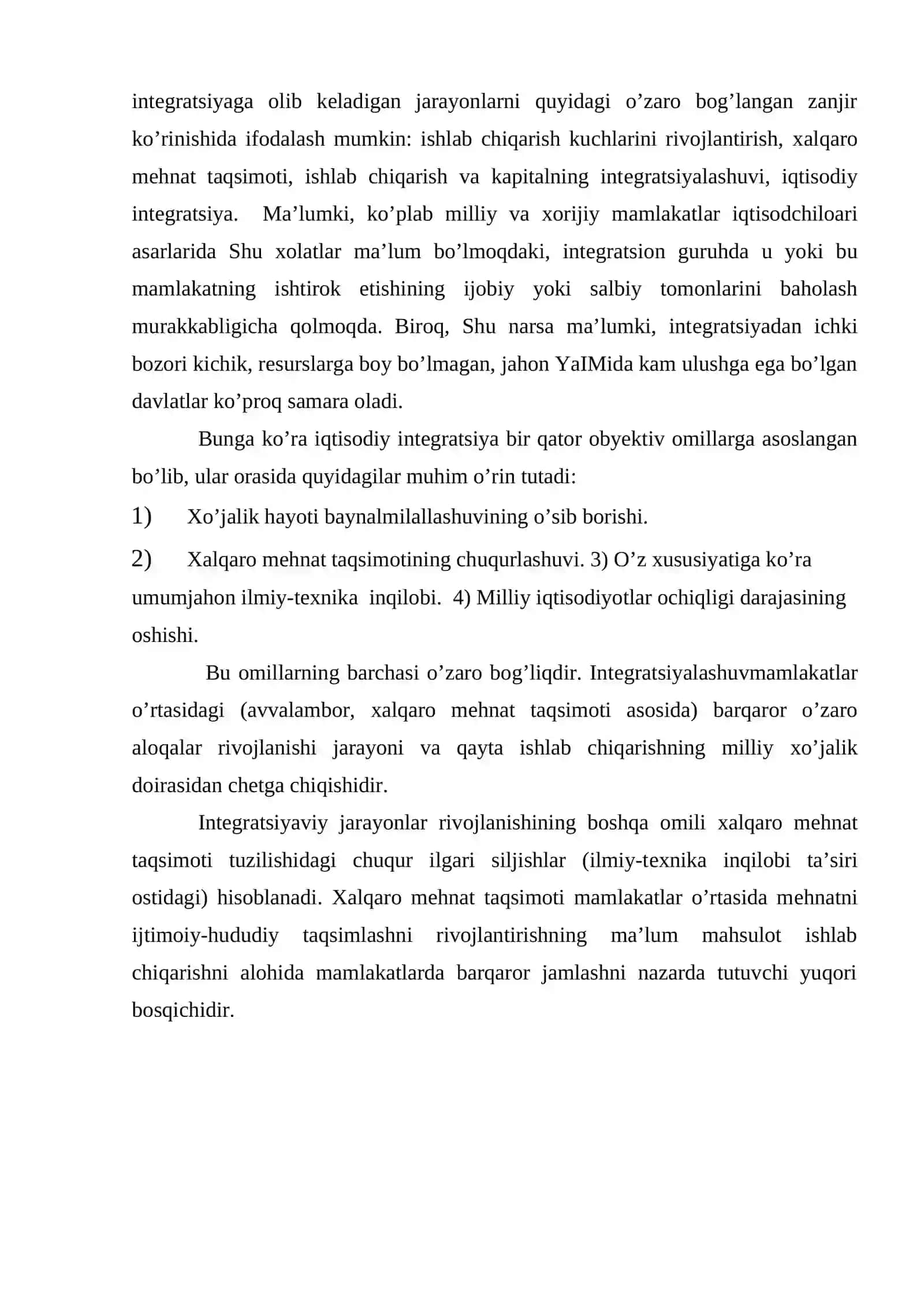 Xalqaro iqtisodiy integratsiyaning mohiyati turlari va abyektiv mohiyati 4