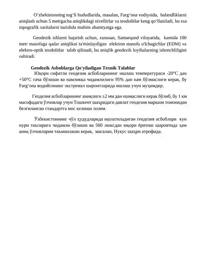 Geodezik asboblar klassifikatsiyasi va ularga qoyiladigan talablar 4