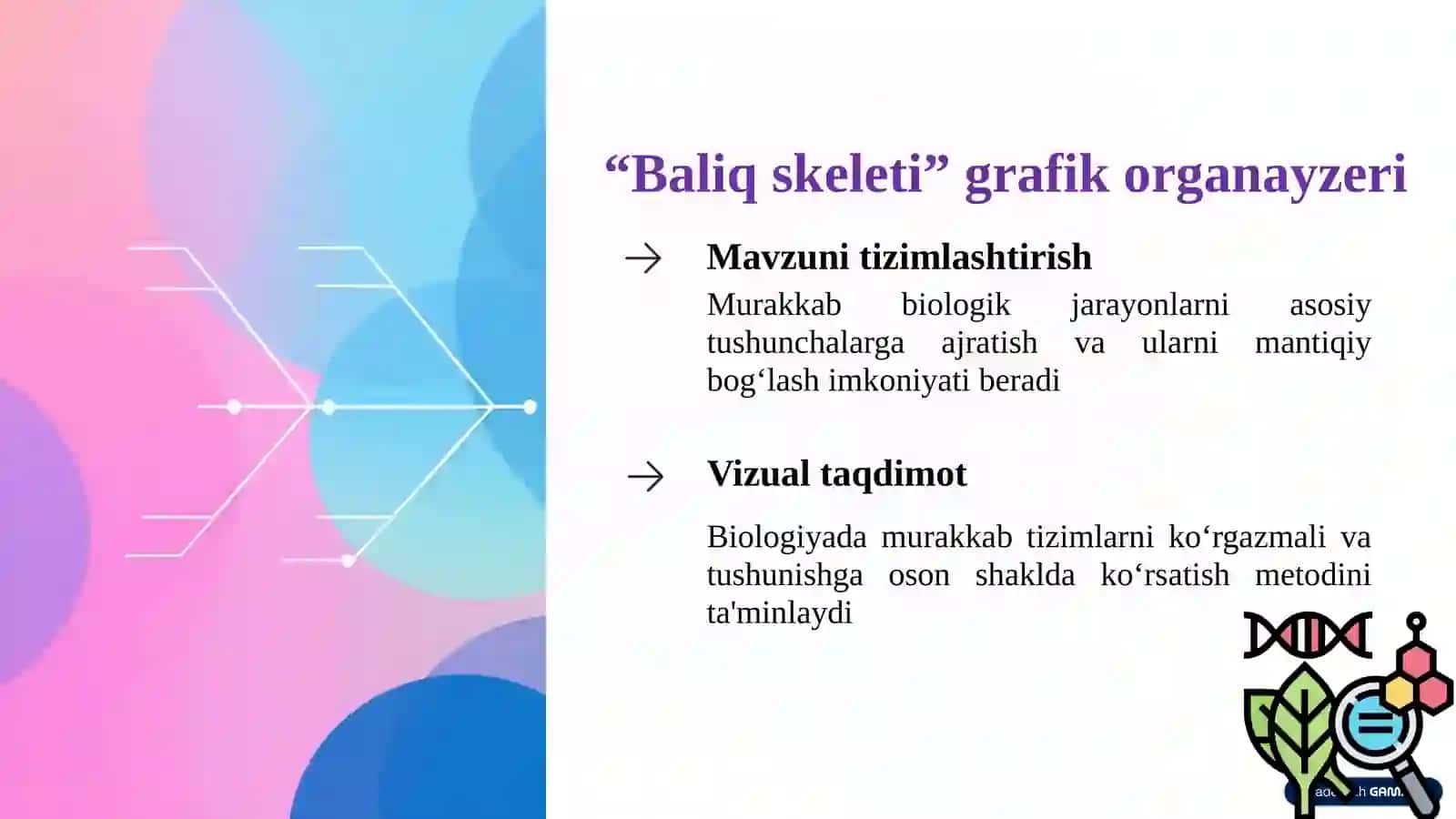 Biologiya o‘qitishda yangi pedagogik texnologiyalardan foydalanish 4