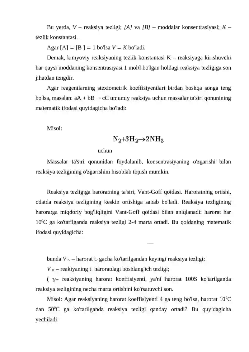Kimyoviy kinetika va muvozanat 4