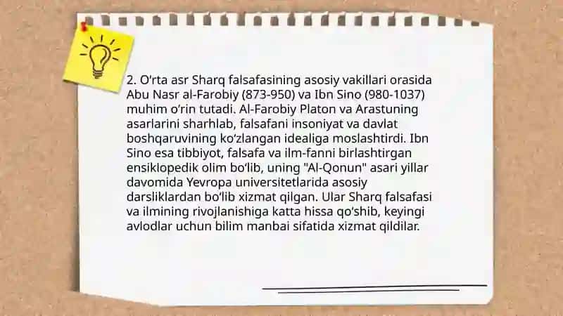 Oʻrta asr sharq falsafasi va uygʻonish davri xususiyatlari 4