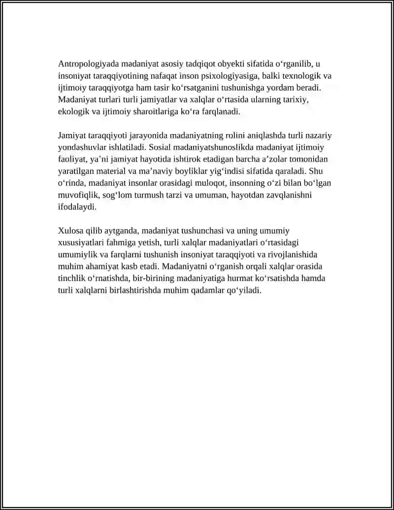 DUNYO XALQLARINING MADANIYATIDAGI UMUMIYLIK VA FARQLAR 4