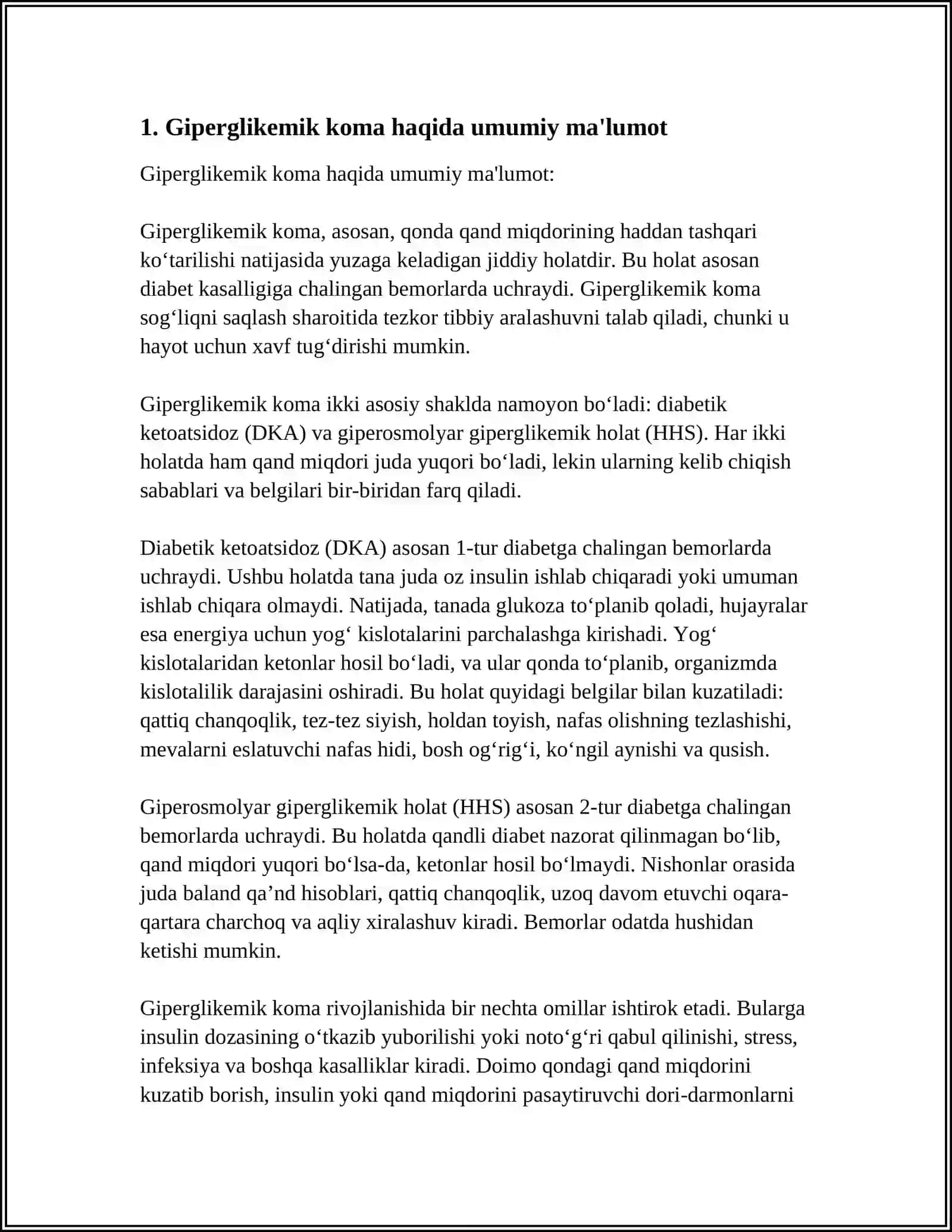 GIPERGLIKEMIK KOMADA ISHLATILADIGAN DORINING KIMYOVIY FORMULASI 4