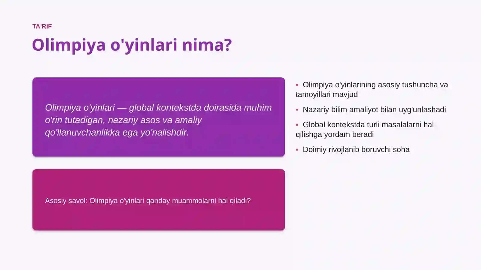 Olimpiya o'yinlari Ahamiyati va dolzarbligi 4