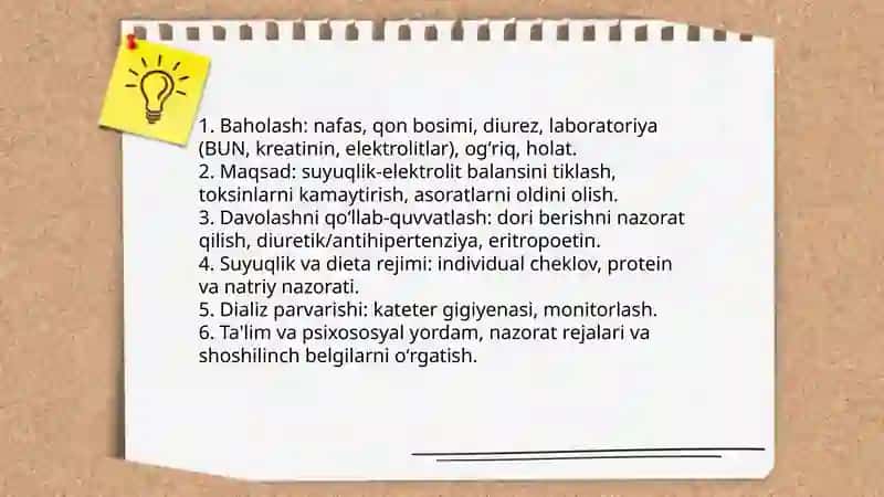 Buyrak va siydik chiqazish azolari kasalliklarida bola va uning oilasiga hamshiralik ishi 4