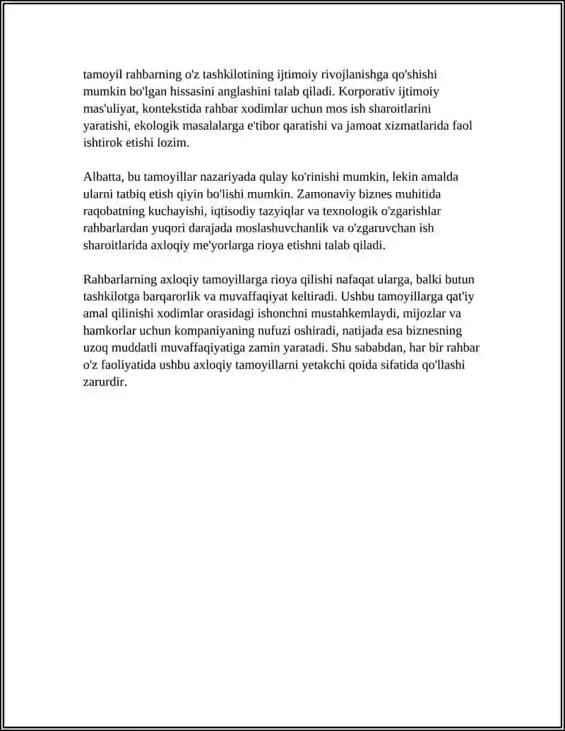 BIZNES VA XUSUSIY TADBIRKORLIKDA RAHBAR ETIKASI 4