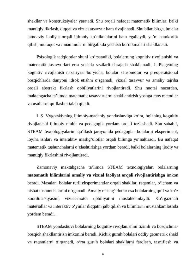 Maktabgacha Yoshdagi Bolalarni Matematik Ta'limida STEAM Texnologiyalaridan Foydalanish 4