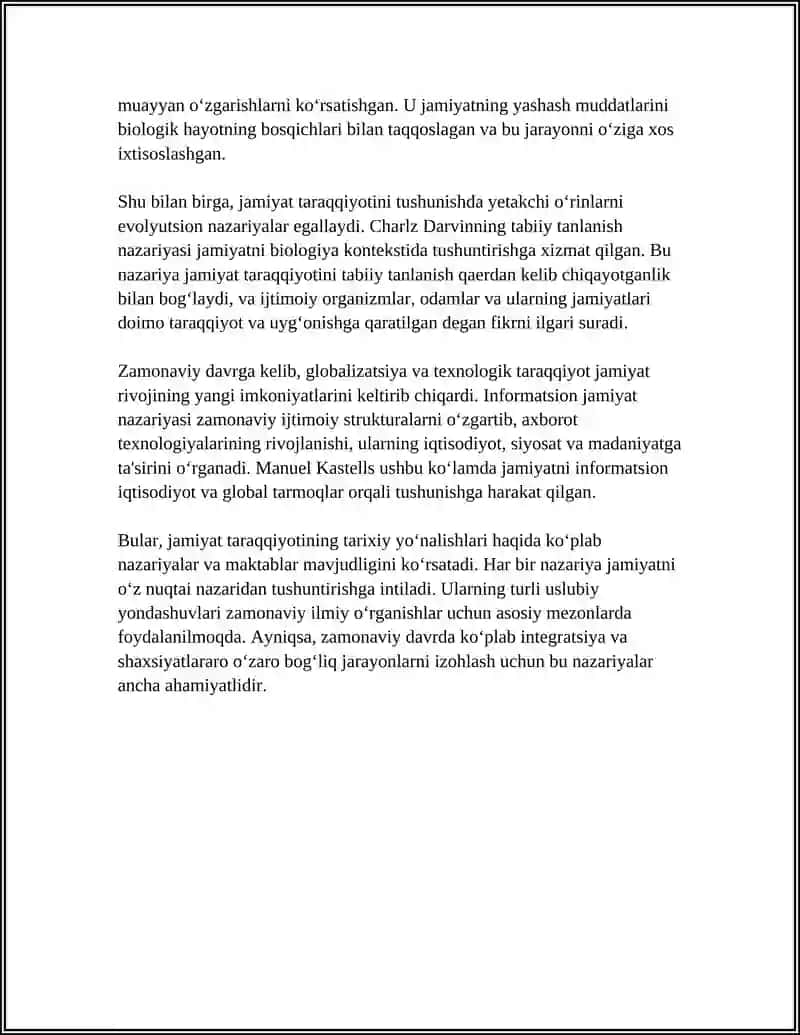 Jamiyat taraqqiyotining tarixiy yo'nalishlari: maktablar va nazariyalar 4