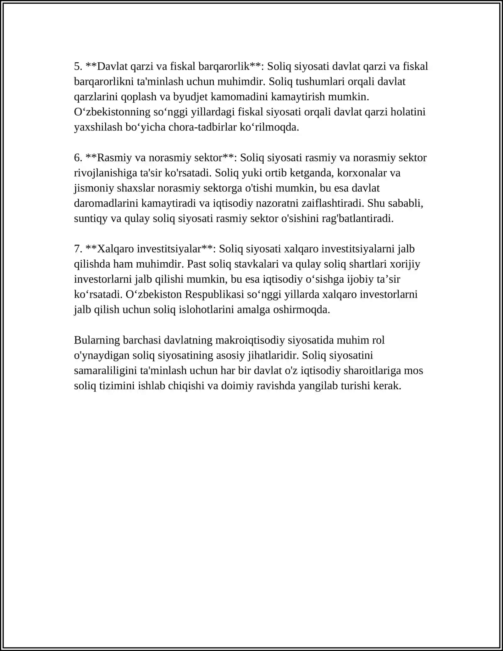 SOLIQLARNING MAKROIQTISODIY MOHIYATI VA RO'LI 4