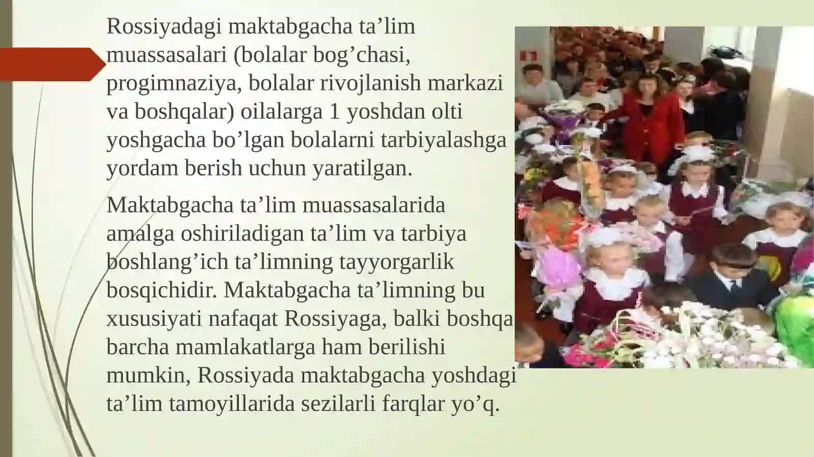 3-mavzu: Maktabgacha, umumiy o’rta, professional ta’lim muammolari va rivojlanish yo’llari 4