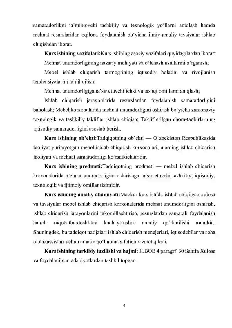 MEBEL ISHLAB CHIQARISH KORXONALARIDA MEHNAT UNUMDORLIGINI OSHIRISH YO'LLARI 4