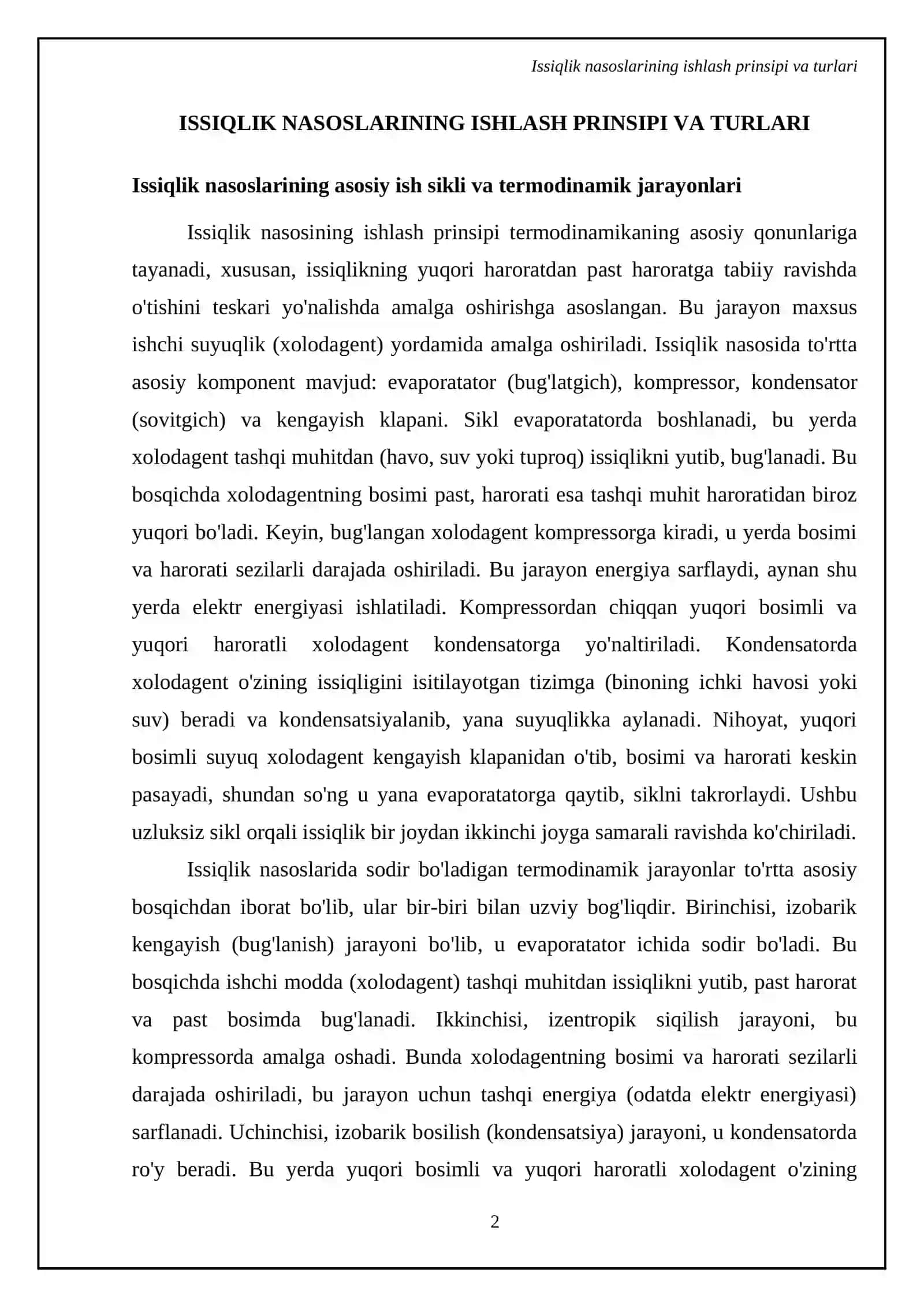 Issiqlik nasoslari va sovutish tehnikalari 4