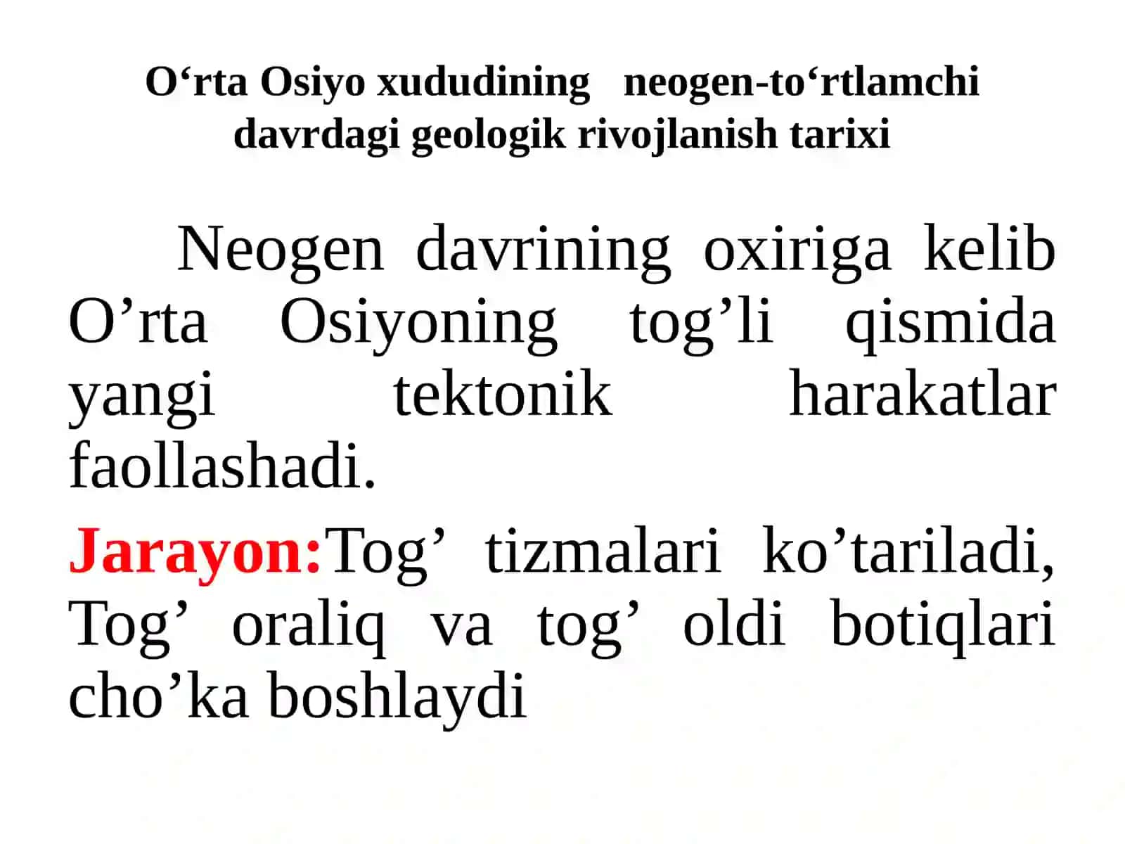 O’rta Osiyoning geologik taraqqiyot tektonikasi va seysmikligi 4
