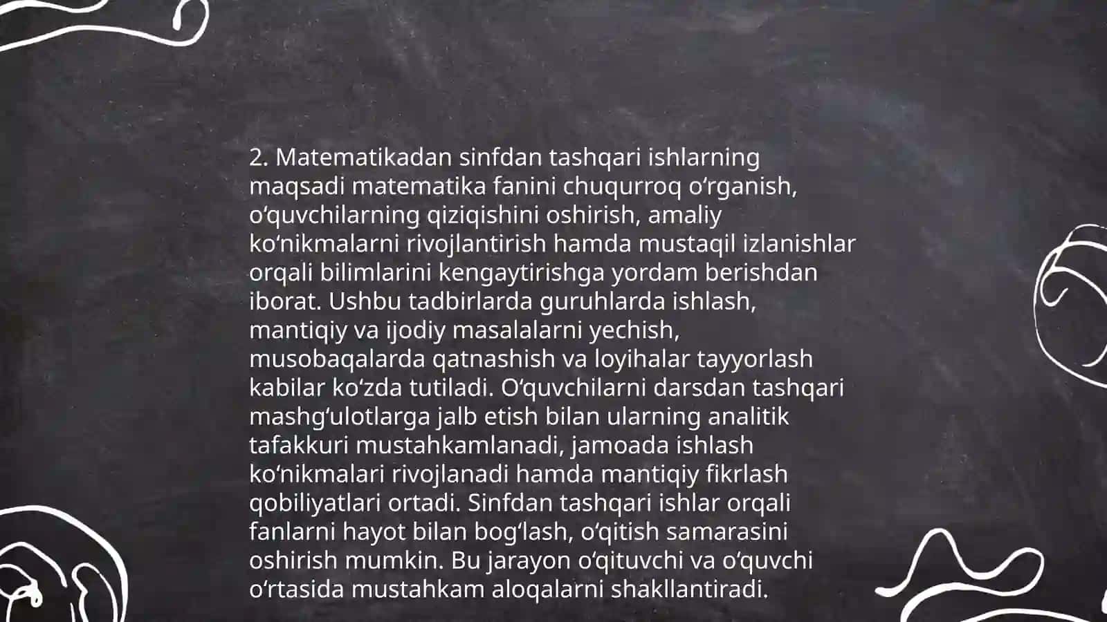 Boshlang'ich sinflarda matematikadan sinfdan tashqari ishlarni tashkil etishning maqsad va vazifalari 4
