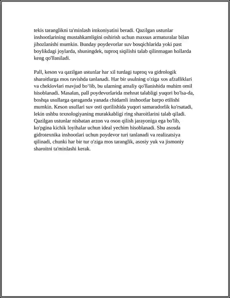 GIDROTEXNIKA INSHOOTLARI QURILISHIDA CHUQURLASHGAN POYDEVOR 4