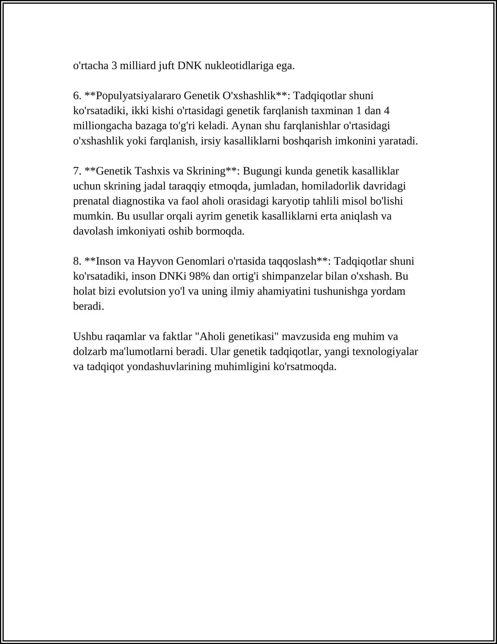 ANTROPOGENETIKA USULLARI: POPULATSION STATISTIKA 4