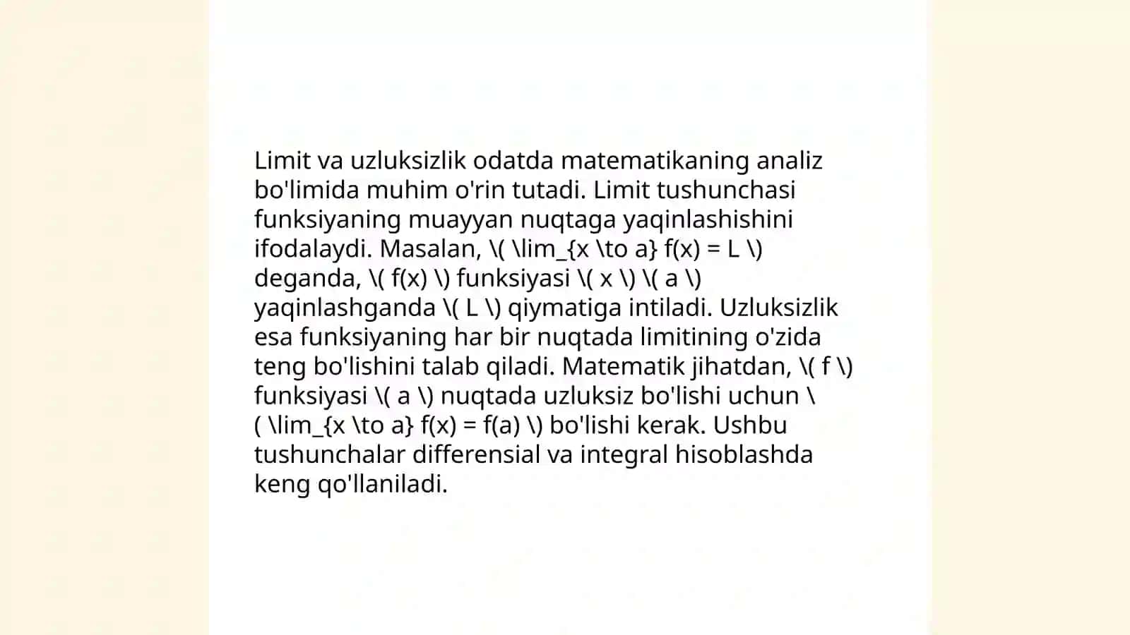 Matematik analiz fanidan mustaqil ish 4