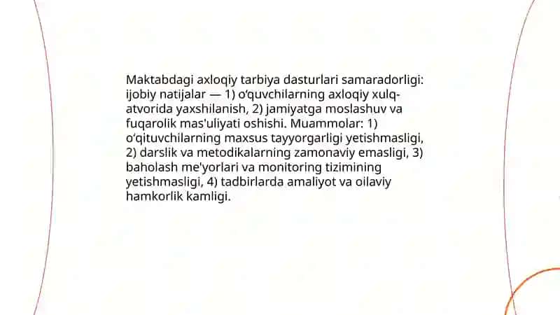 Zamonaviy axloqiy tarbiyaning yutuq va kamchiliklari 4
