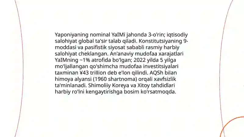 Yaponiyaning jahon iqtisodiyoti va siyosiy maydonidagi tutgan mavqeidagi nomutanosibligi 4