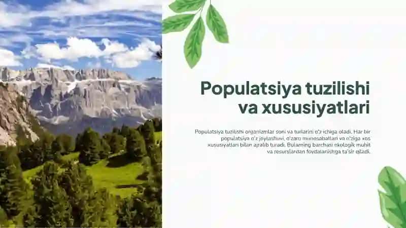 Populatsiya, Biotsenozlar va Ekologik Nishalar 4