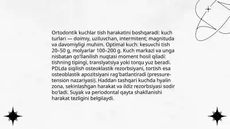 Tishlarni siljitish turlari. Ortodontik davolash taʼsiri ostida tish jagʻ tizimidagi morfologik oʻzgarishlar 4