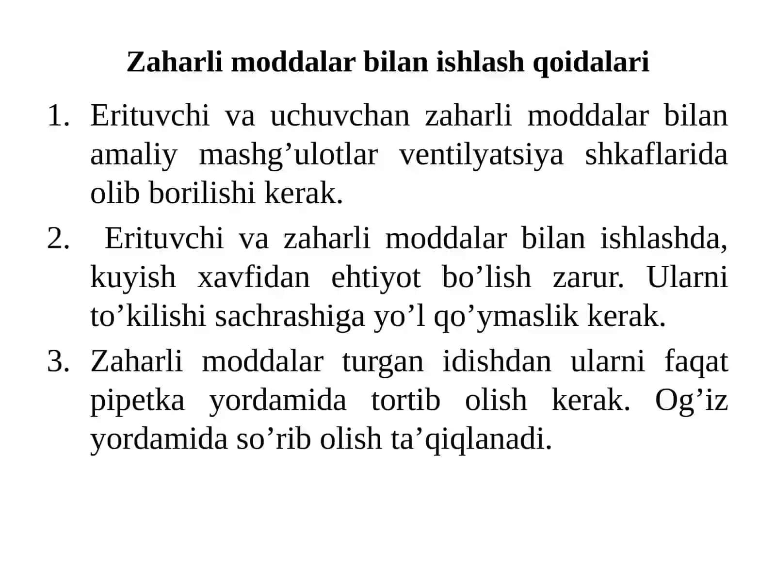 Neft-gaz kimyo sanoatida metrologiya fanilaboratoriyasida texnikaxavfsizligi qoidalari 4
