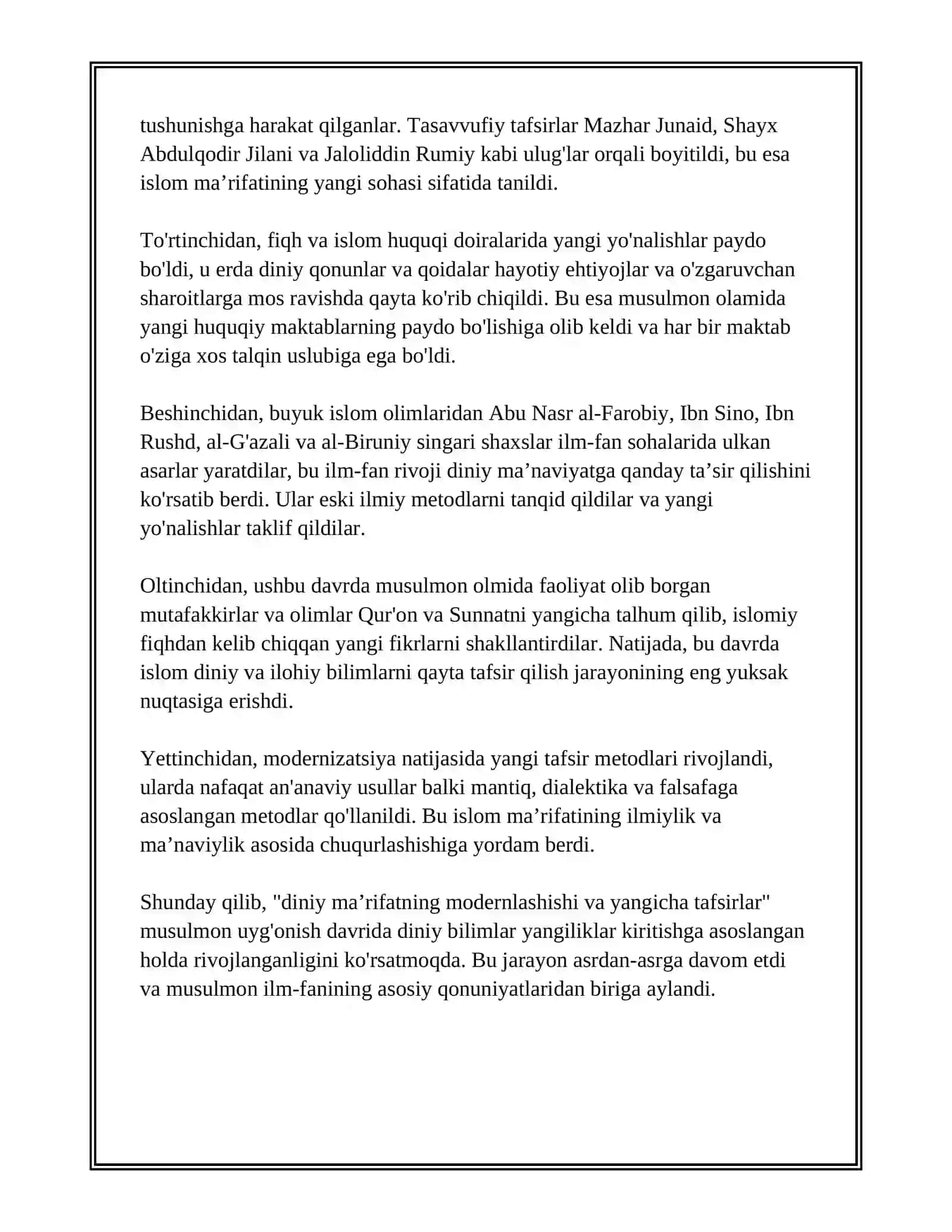 Musulmon uygʻonish davrida oʻziga xos xususiyatlar 4