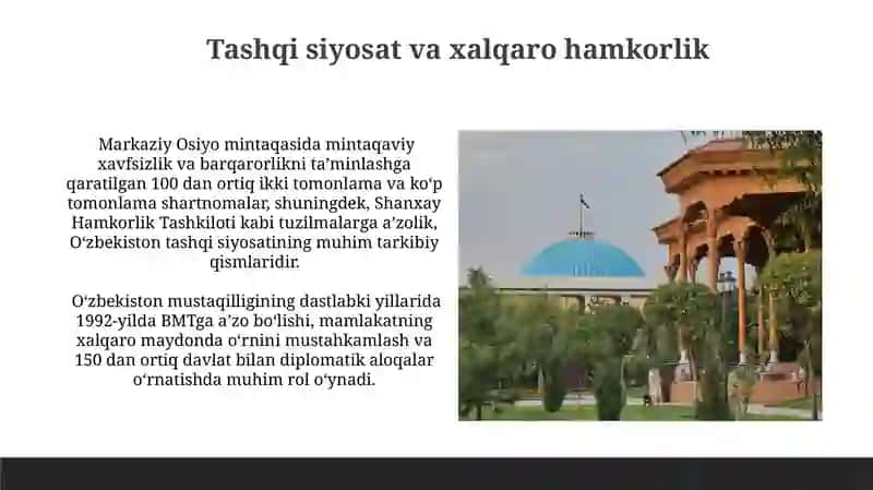 Mustaqil O'zbekiston Respublikasi tashkil tolishining tatixiy ahamiyati 4