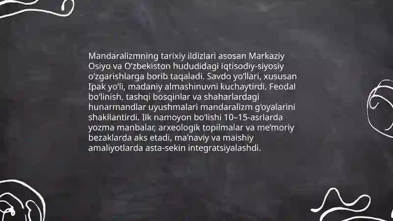 Mandaralizmning paydo bo'lishi 4