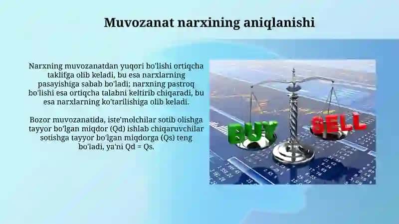Taklif va talab.bozor muvozanati 4