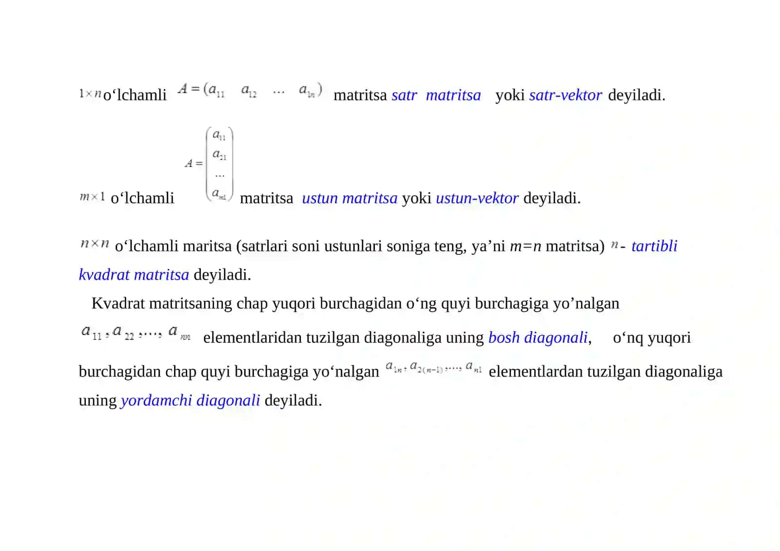 Matritsa va uning ustida amallar 4