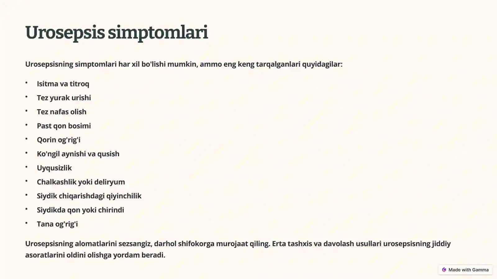 Urosepsis: Sabablari, Simptomlari va Davolash 4