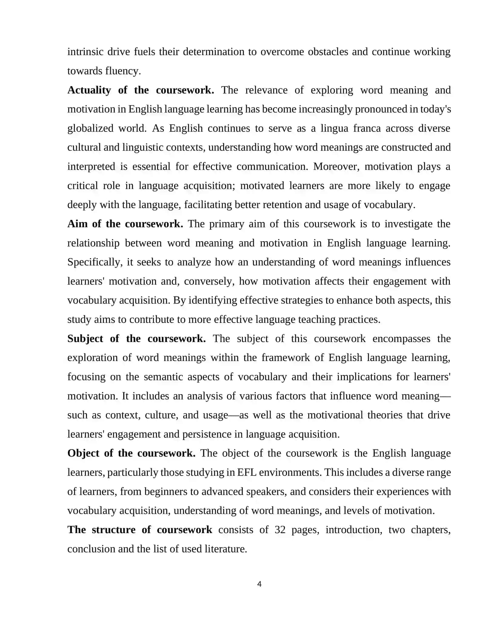 WORD MEANING AND MOTIVATION IN ENGLISH 4