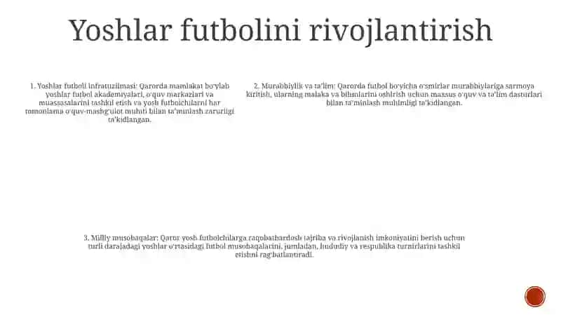 Futbolni Rivojlantirish ToʻRisida Qanday Qarorlar Qabul Qilingan 4