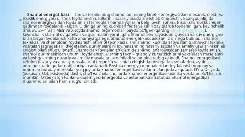 SHAMOL va QUYOSH energiyalari zaxiralari 4