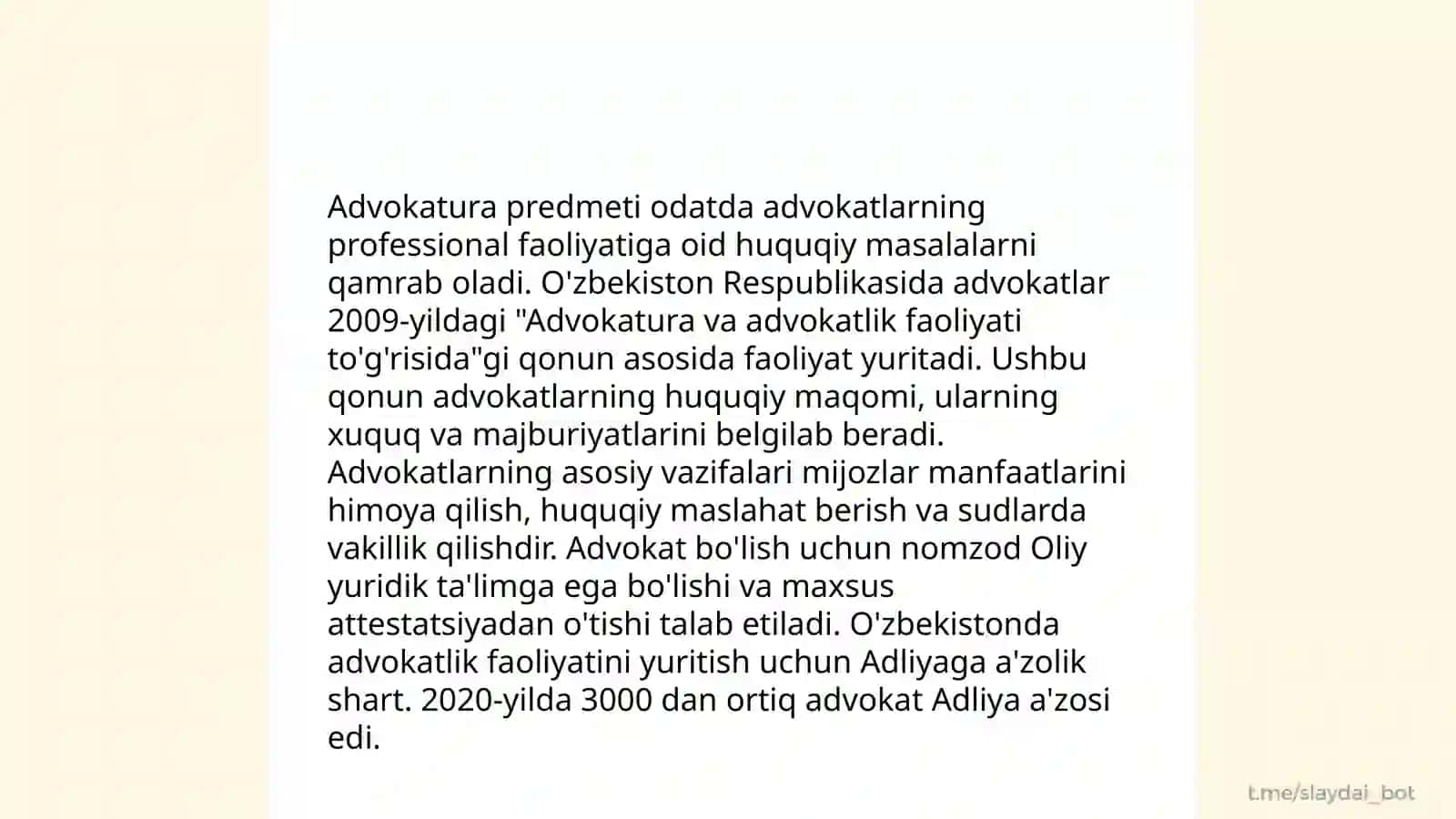 Advokatura fani tushunchasi, predmeti va vazifalari 4