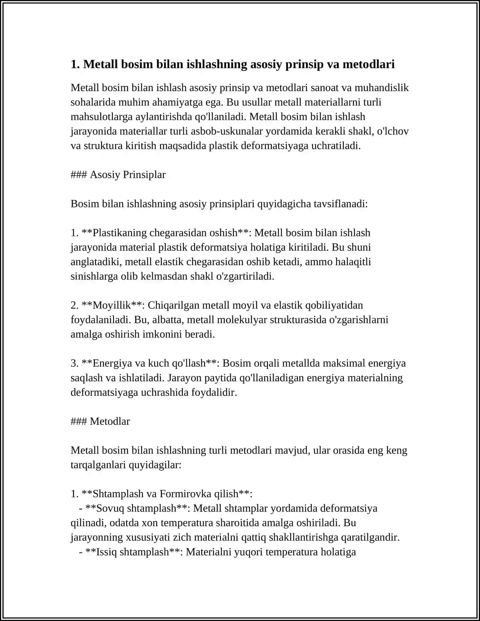 METALLARNI BOSIM BILAN ISHLASHNING ZAMONAVIY USULLARINI OʻRGANISH 4