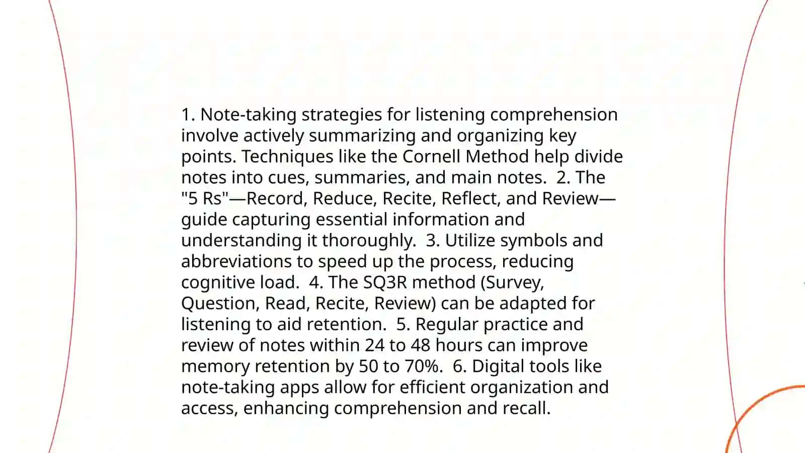 IELTS listening (Tinglab tushunish), reading (O‘qish), speaking (Gapirish) ko‘nikmalarini rivojlantirish haqidagi ma’lumotlarni o‘z ichiga olgan ingliz tilida taqdimot (presentatsiya) tayyorlanadi. Undagi slaydlar soni 20 tadan kam bo‘lmasligi kerak 4