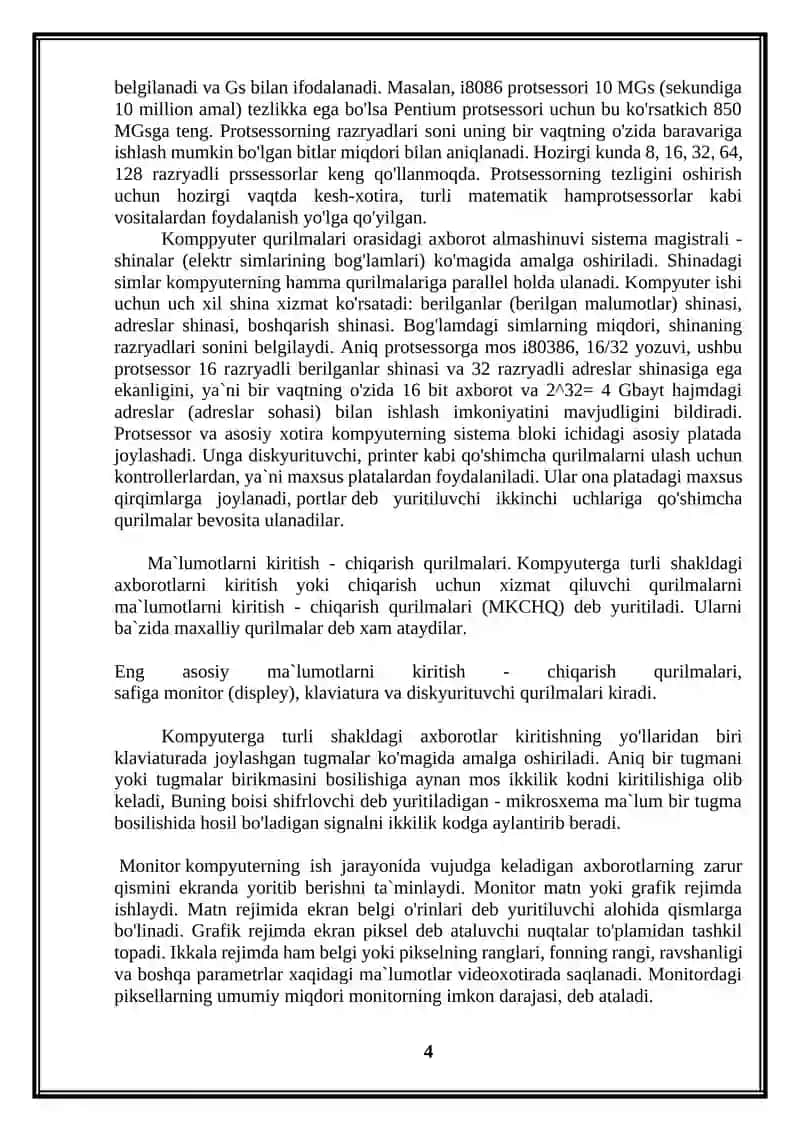 Kompyuterning asosiy va qo'shimcha qurilmalari 4
