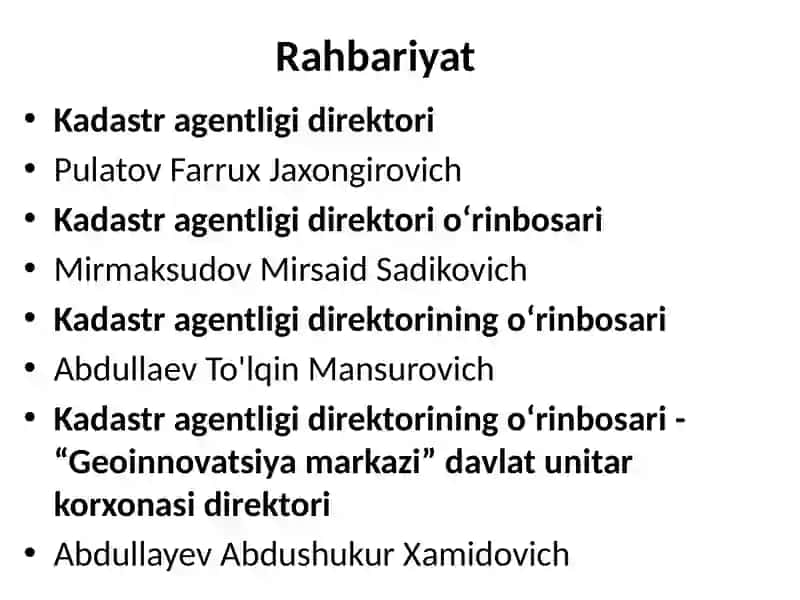 Ko'chmas mulk kadastrini yuritish 4