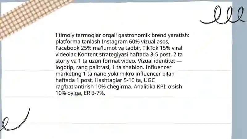 Gastronomik turizmda innovatsion marketing 4