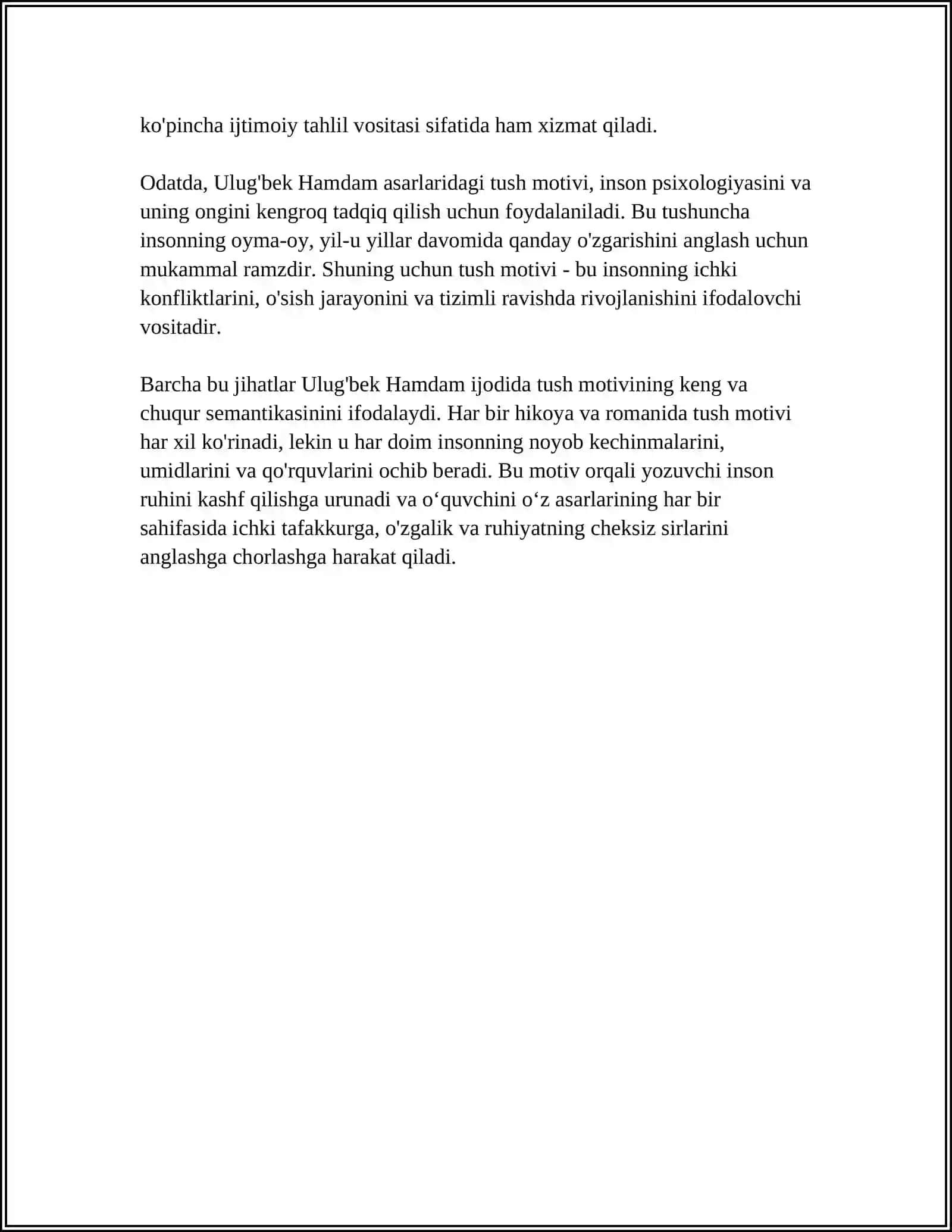 ULUG‘BEK HAMDAM IJODIDA TUSH MOTIVI 4