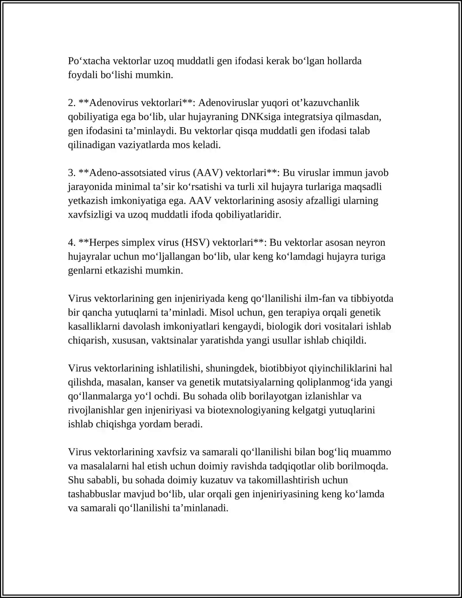 VIRUSLARNING GEN INJENIRIYADA QO'LLANISHI 4