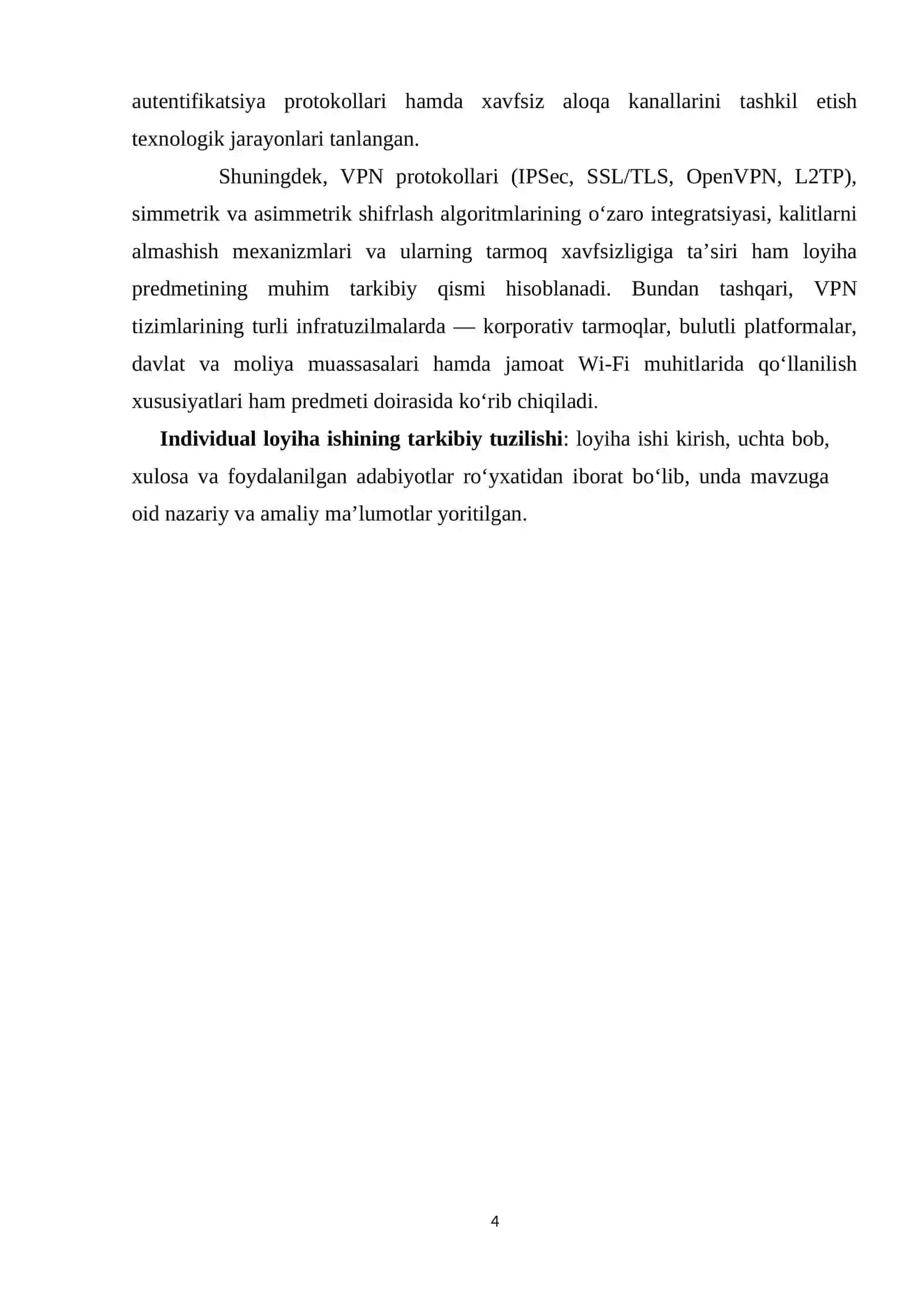 HIMOYALANGAN XUSUSIY TARMOQLAR (VPN) TEXNOLOGIYALARINING ISHLASH PRINSIPI VA AMALIY QO‘LLANILISHI 4