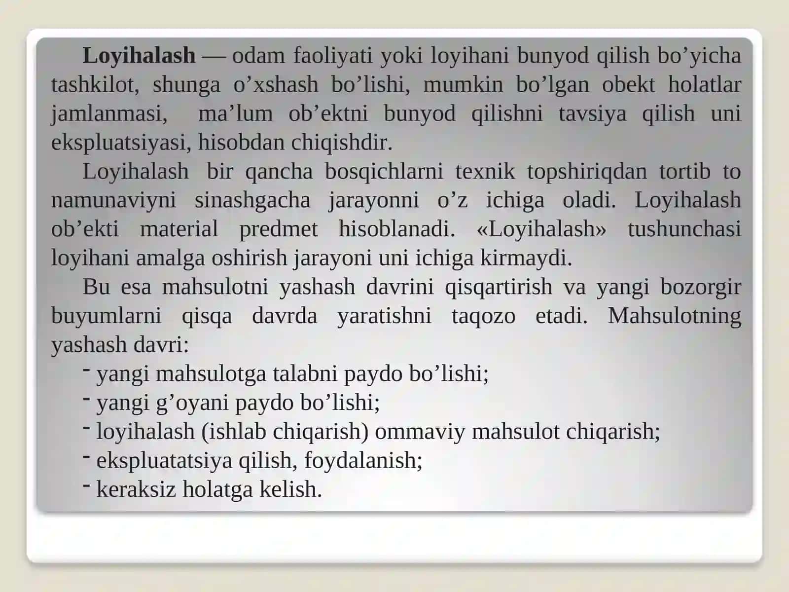 Avtomatlashtirilgan loyihalash tizimlari 4