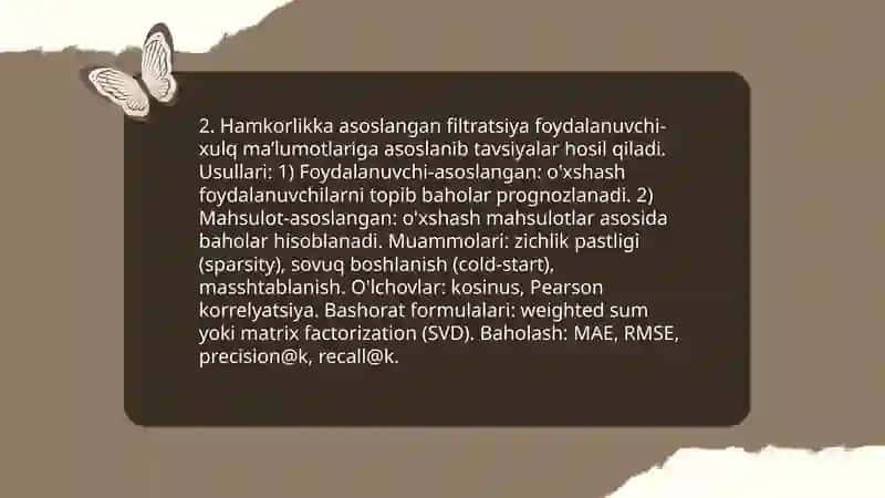 Kontentga asoslangan tavsiya tizimlari 4